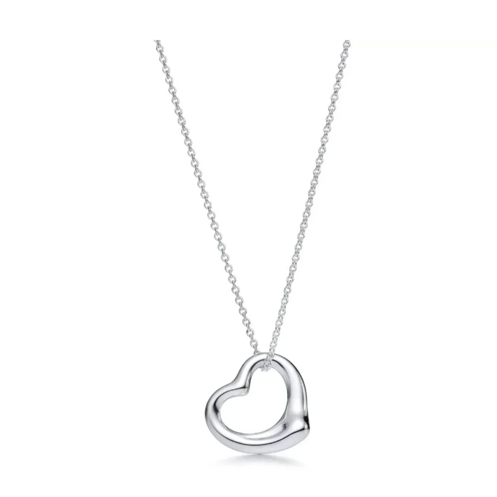 Tiffany and Co. Elsa Peretti Open Heart Pendant Necklace - Picture 4 of 7
